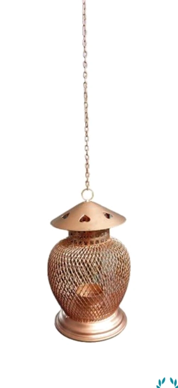 Hanging Metal Tea Light Candle Holder - Free Size, Metal, Tea Light Candle Holder, Pack of 1